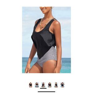 I2CRAZY Women High Waisted Swimsuit Two Piece Ruffled Flounce Top with Ruched Bo